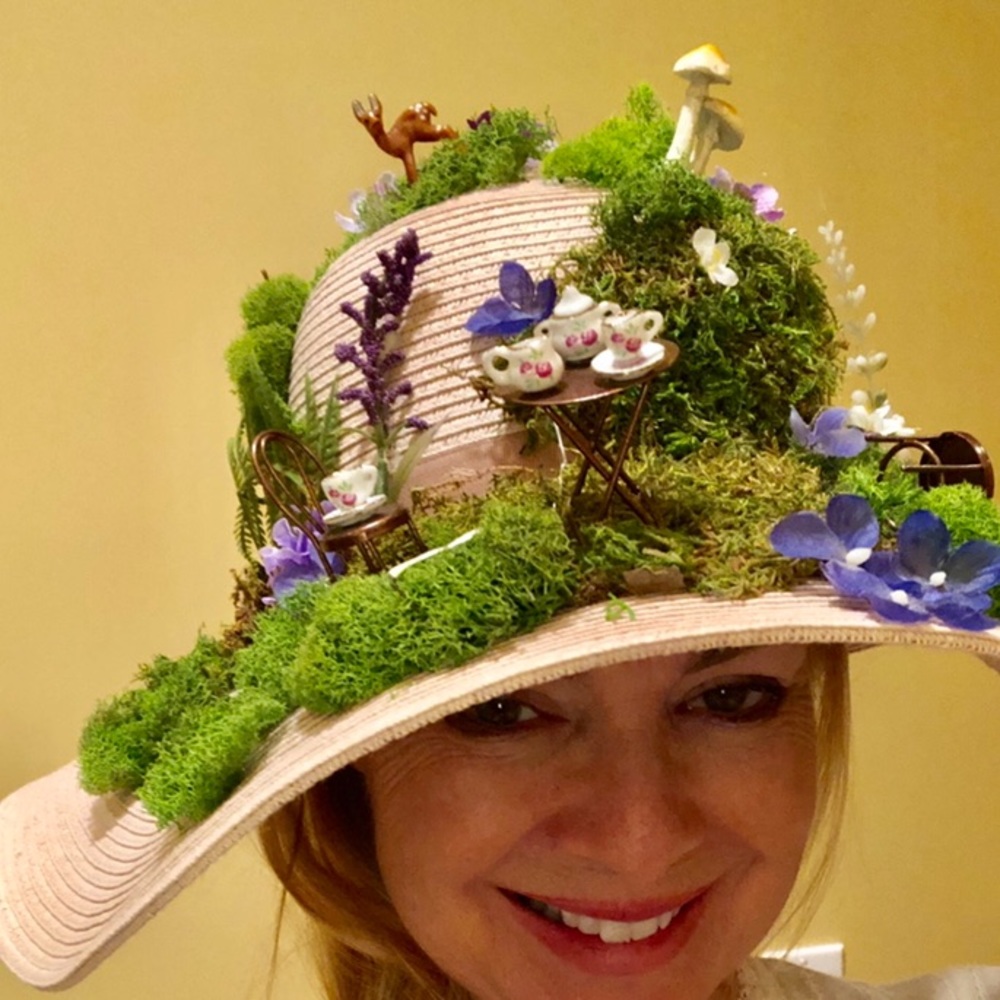 Adorable hat of all hats tea party winner. Fun hat for tea party